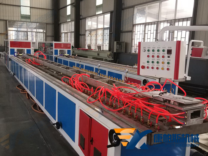 Plastic profile extrusion plant